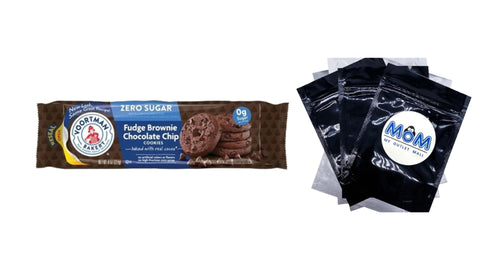 Bakery Zero Sugar Fudge Brownie Chocolate Chip Cookies, 1 pack, 8 oz, plus 3 My Outlet Mall Resealable Storage Pouches