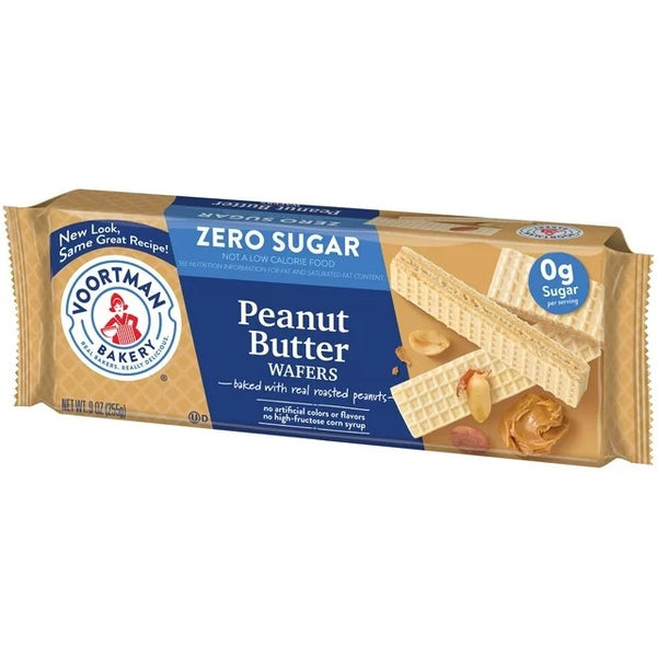 Zero Sugar Peanut Butter Wafers, No Artificial Colors or Flavors, 3 Packs, 9 oz per pack, plus 3 My Outlet Mall Resealable Storage Pouches