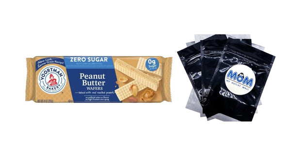 Zero Sugar Peanut Butter Wafers, No Artificial Colors or Flavors, 1 Pack, 9 oz per pack, plus 3 My Outlet Mall Resealable Storage Pouches