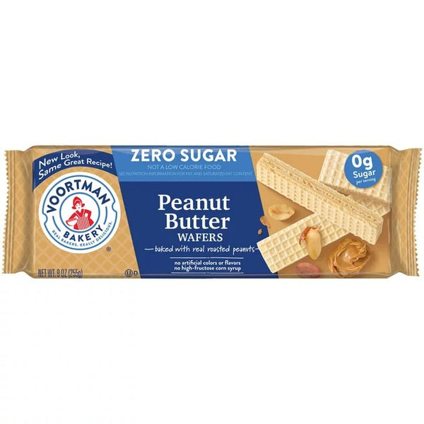 Zero Sugar Peanut Butter Wafers, No Artificial Colors or Flavors, 3 Packs, 9 oz per pack, plus 3 My Outlet Mall Resealable Storage Pouches