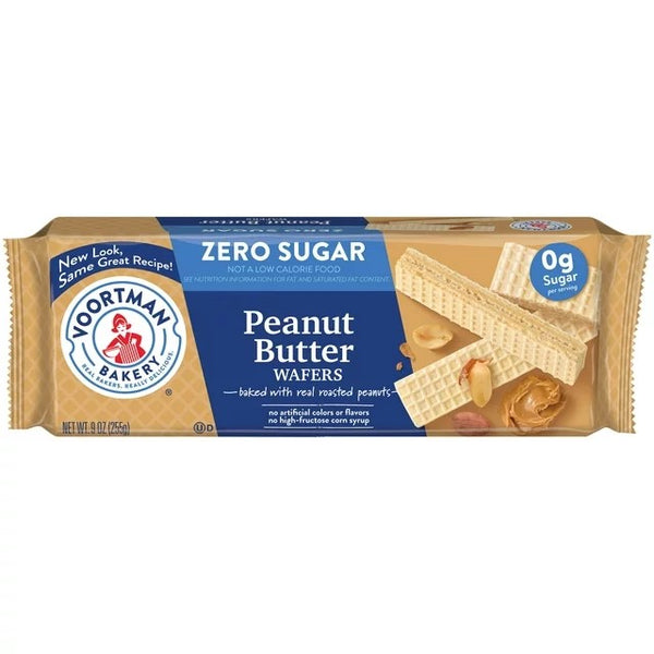 Zero Sugar Peanut Butter Wafers, No Artificial Colors or Flavors, 2 Packs, 9 oz per pack, plus 3 My Outlet Mall Resealable Storage Pouches