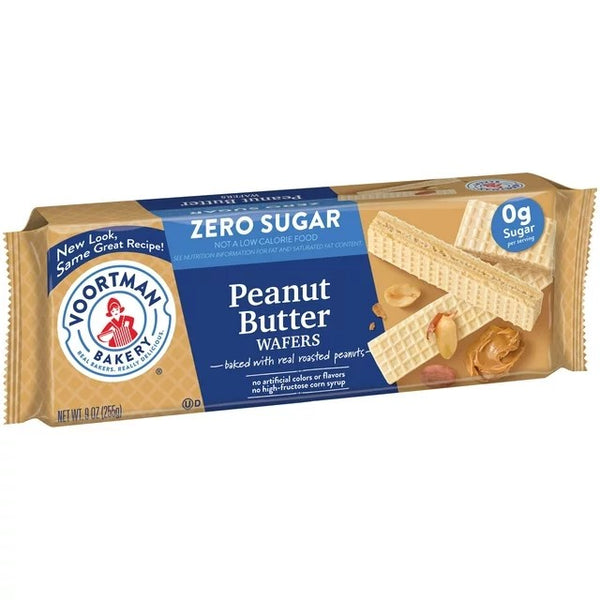 Zero Sugar Peanut Butter Wafers, No Artificial Colors or Flavors, 2 Packs, 9 oz per pack, plus 3 My Outlet Mall Resealable Storage Pouches