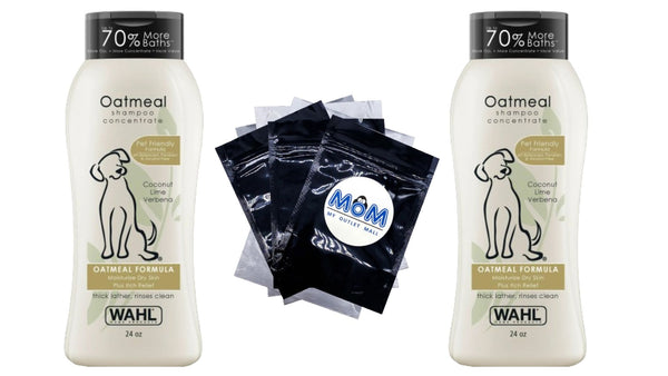 Oatmeal Dog Shampoo Concentrate, Coconut Lim Verbena - 2 packs- 24 oz - plus 3 My Outlet Mall Resealable Storage Pouches