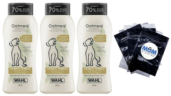 Oatmeal Dog Shampoo Concentrate, Coconut Lim Verbena - 3 packs- 24 oz - plus 3 My Outlet Mall Resealable Storage Pouches