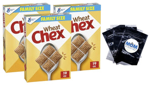 Breakfast Cereal, Homemade Chex Mix Ingredient, Family Size, 3 Packs, 19 oz per pack, plus 3 My Outlet Mall Resealable Storage Pouches