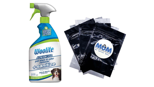 Advanced Pet Stain & Odor Remover + Sanitize, 1 pack, 22 oz, plus 3 My Outlet Mall Resealable Storage Pouches