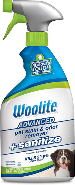 Advanced Pet Stain & Odor Remover + Sanitize, 1 pack, 22 oz, plus 3 My Outlet Mall Resealable Storage Pouches