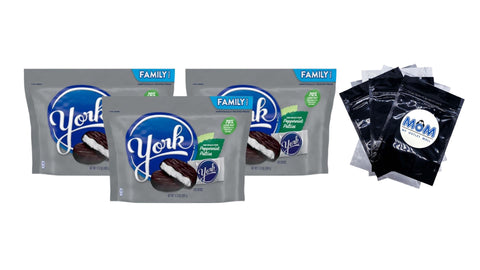 Dark Chocolate Peppermint Patties Candy, Family Pack, 3 pack, 17.3 oz per pack, plus 3 My Outlet Mall Resealable Storage Pouches