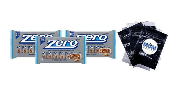 White Fudge, Caramel, Peanut, Almond Nougat Candy Bars, 3 pack, 11.1 oz, 6 Count per pack - plus 3 My Outlet Mall Resealable Storage Pouches