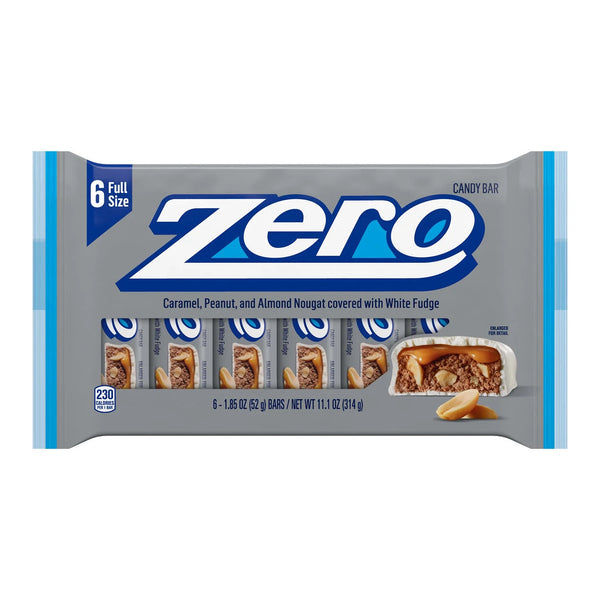 White Fudge, Caramel, Peanut, Almond Nougat Candy Bars, 3 pack, 11.1 oz, 6 Count per pack - plus 3 My Outlet Mall Resealable Storage Pouches