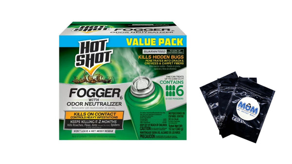 Indoor Insect Fogger with Odor Neutralizer -  1 pack - 6 count per pack plus 3 My Outlet Mall Resealable Storage Pouches