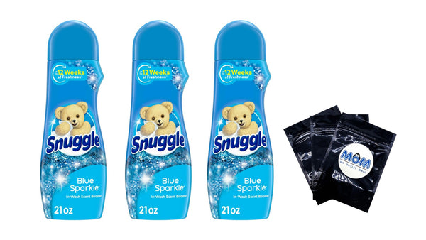 In Wash Laundry Scent Booster Crystals Blue Sparkle- 3 packs - 21 oz per pack - plus 3 My Outlet Mall Resealable Storage Pouches