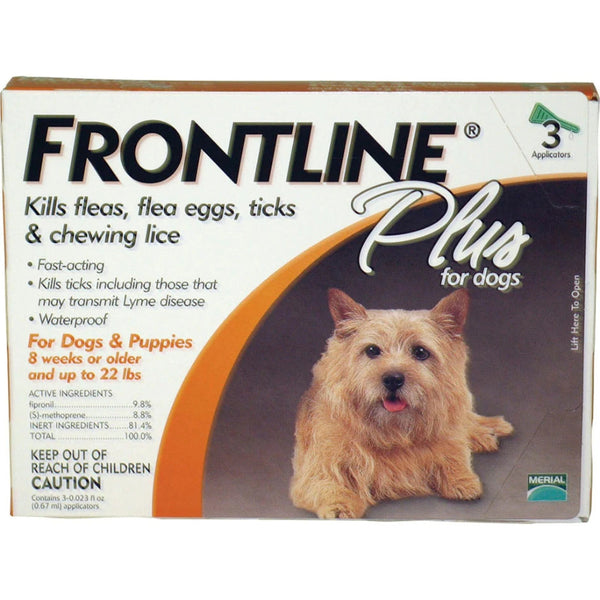 Frontline Plus for Small Dogs (5-22 Lbs.) Flea and Tick Treatment 3 Doses