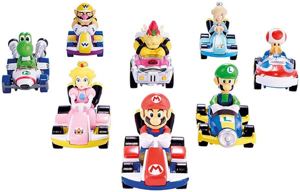 DieCast Hotwheels Mario Kart Piranha Plant Slide Track Set bundle with 4 extra RANDOM Mario Kart 1:64 scale vehicles gift for kids and 2 My Outlet Mall Stickers