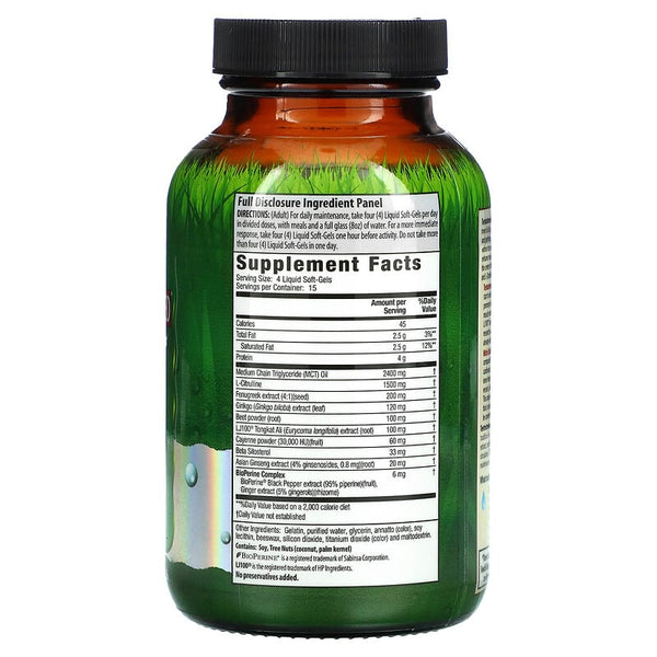 Irwin Naturals Testosterone UP RED with Nitric Oxide Booster Liquid Soft-Gels