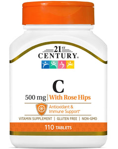 21st Century C 500 mg with Rose Hips Tablets 110 Count