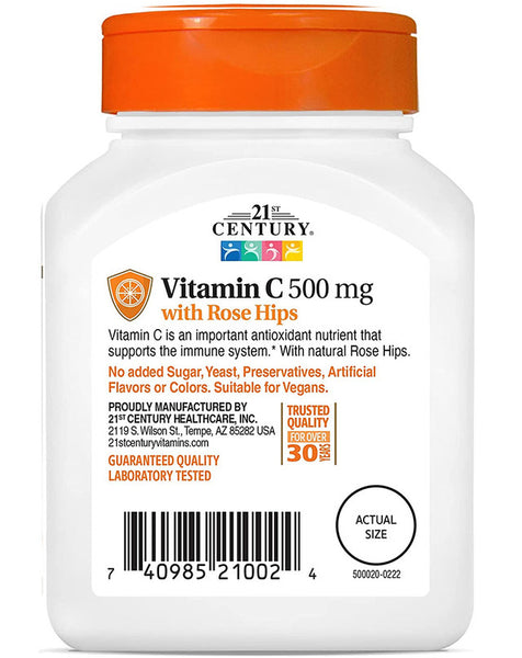 21st Century C 500 mg with Rose Hips Tablets 110 Count