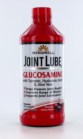 Windmill Joint Lube Glucosamine with Turmeric, Hyaluronic Acid, and Aloe Vera Liquid Cherry Flavor 16 oz