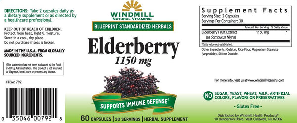 Windmill Natural Vitamins Elderberry 1,150 mg