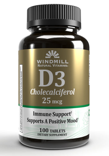 Windmill Natural Vitamins D3 1000IU Cholecalciferol 25 mcg