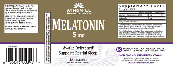 Windmill Natural Vitamin Melatonin 5 mg