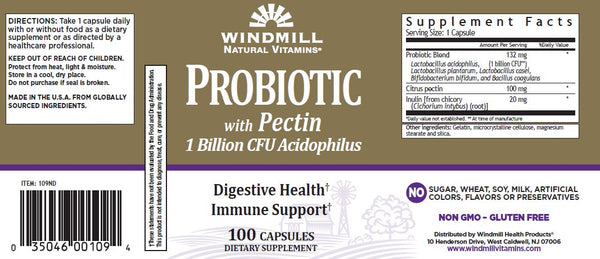 Windmill Acidophilus with Pectin Capsules, 100 Count