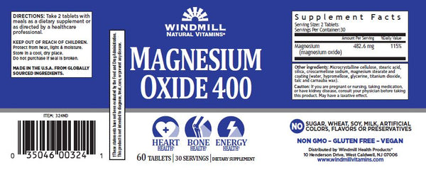 Windmill Magnesium Oxide 400mg