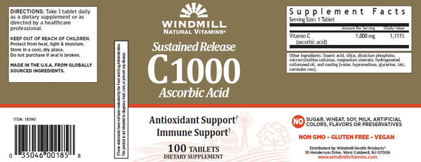 Windmill Vitamin C-1000 Tablets Sustained Release 100 Tablets