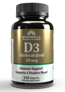 Windmill Natural Vitamins D3 Cholecalciferol 10 mcg