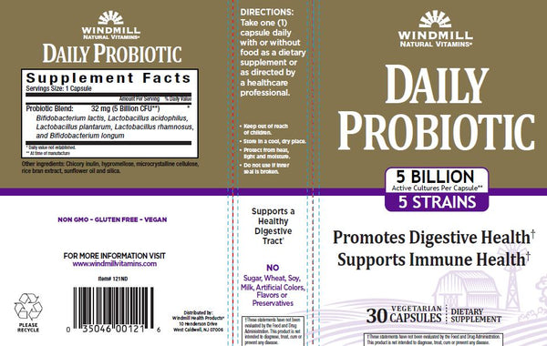 Windmill Natural Vitamins Daily Probiotic 5 billion CFU