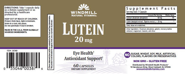 Windmill Natural Vitamins Lutein 20 mg