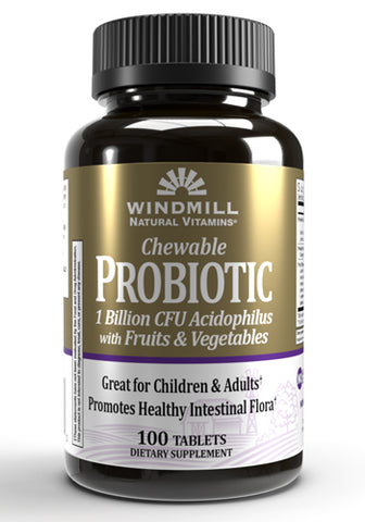 Windmill Natural Vitamins Chewable Probiotic 1 Billion CFU Acidophilus with Fruits and Vegetables