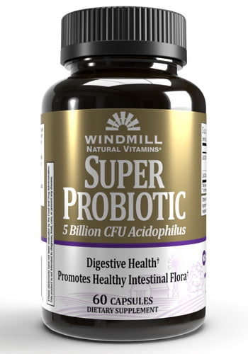 Windmill Natural Vitamins Super Probiotic Plus with Acidophilus (5 Billion CFU) 60 Capsules