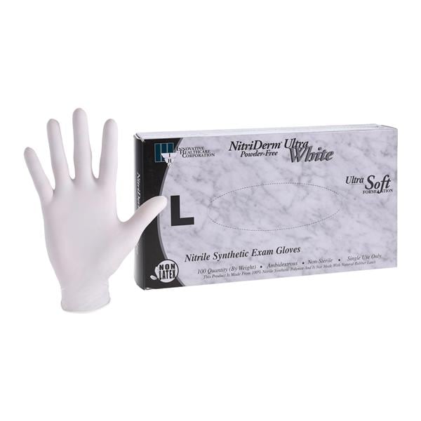 NitriDerm Glove Exam Ultra White Large Powder Free