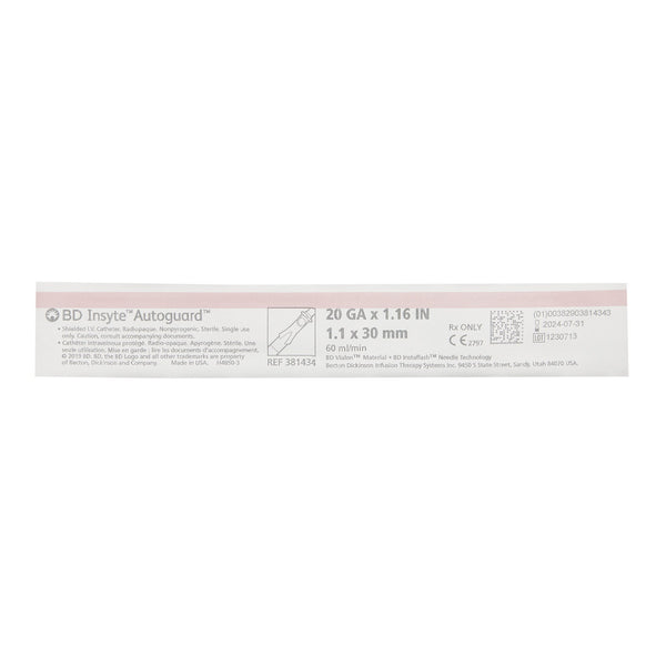 BD Insyte Autoguard IV Catheter 20G x 1.16''