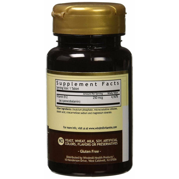 Windmill Natural Vitamins B12 Cyanocobalamin 250 mcg