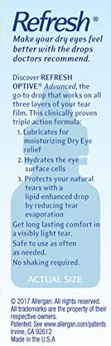 Refresh Optive Advanced Eye Drops Triple Action Relief 0.33 Fl Oz (Twin Pack)