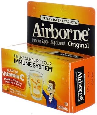 Airborne - Effervescent Tablets with Vitamin C - Zesty Orange - 10 Tablets