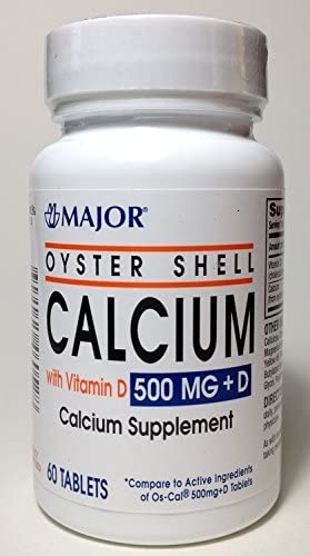 Major Pharm Oyster Shell Calcium, with Vitamin D, 500 mg- 60 tab