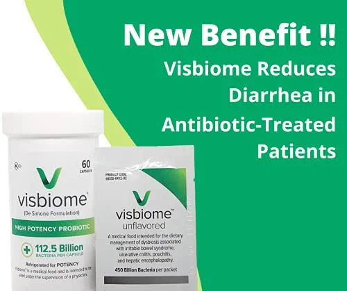 Visbiome Unflavored High Potency Probiotic 450 Billion Live Bacteria