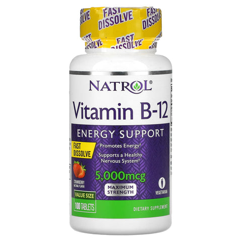 Natrol Vitamin B-12 5000 mcg Fast Dissolve Strawberry Flavor