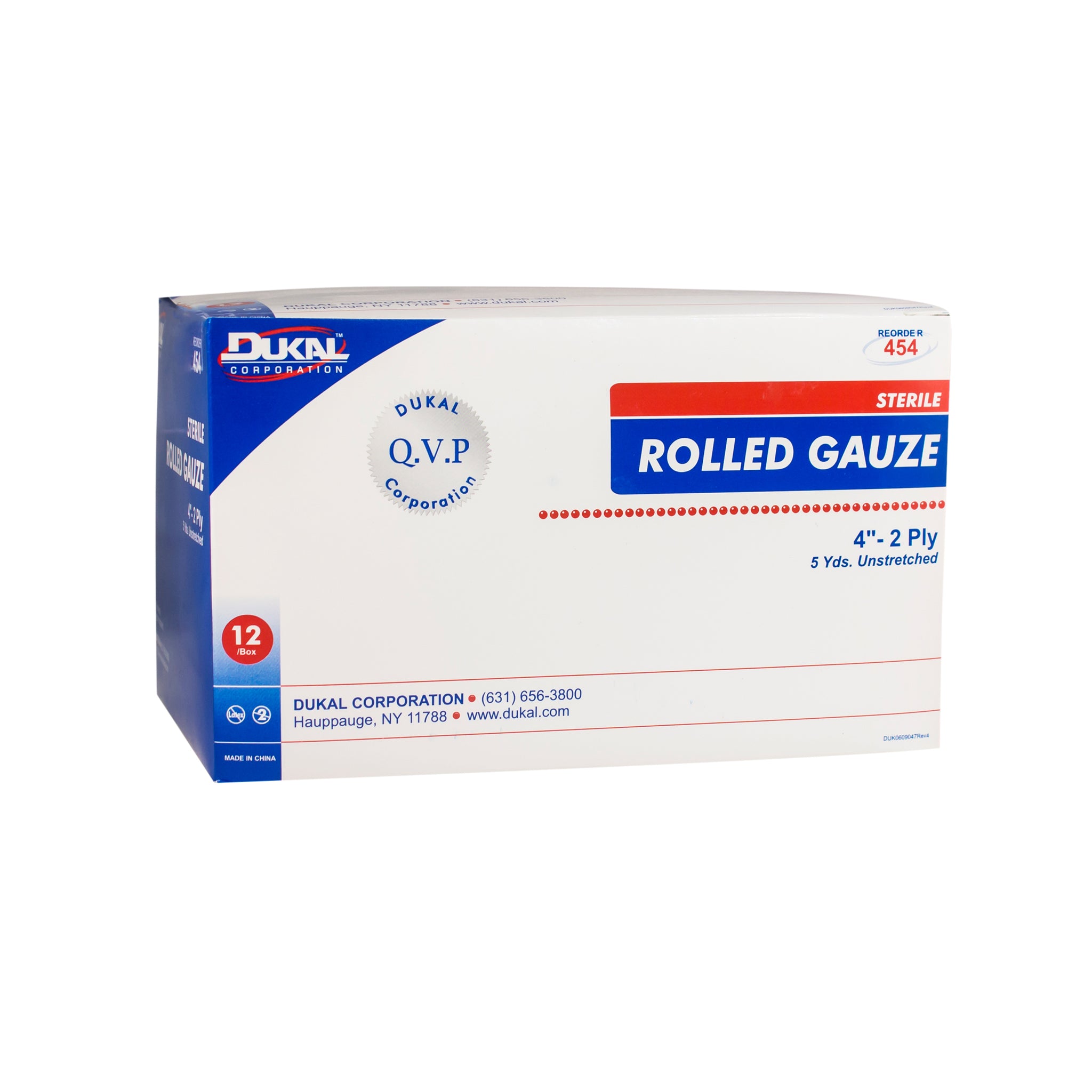 Dukal Rolled Gauze 4" 2-Ply Sterile