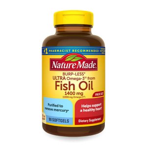 Nature Made Burp-Less Ultra Omega-3 from Fish Oil 1400 mg 90 Softgels