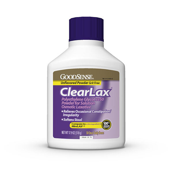 GoodSense ClearLax, Polyethylene Glycol Powder for Solution, Osmotic Laxative, 17.9 Ounce