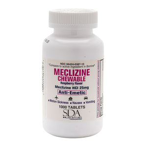 SDA Labs Meclizine HCI 25 mg Chewable Tablet Raspberry Flavor