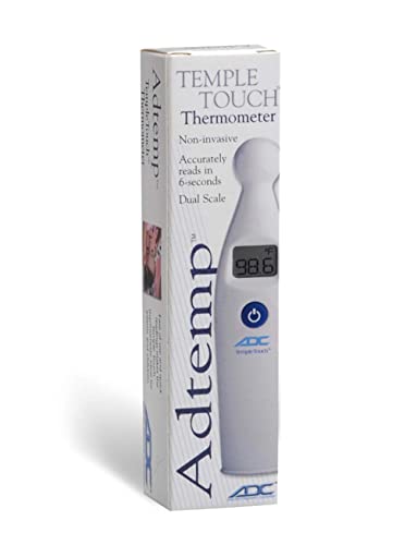 ADC Temple Touch Digital Fever Thermometer, Non Invasive and Quick Read, Suitable for Babies, Newborns, Kids, and Adults, Adtemp 427, White