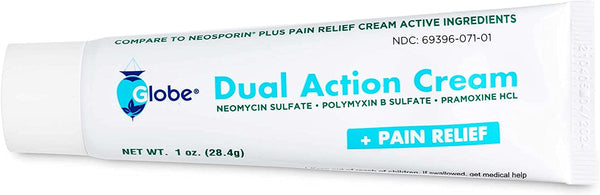 Globe Dual-Action Cream Soothes Painful Cuts, Burns, and Scrapes 1oz