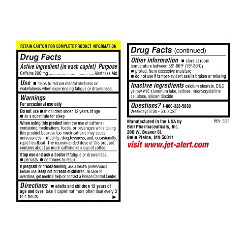 Jet-Alert Double Strength Caffeine 200 mg