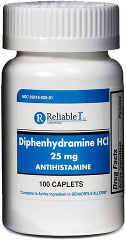 Reliable 1 Diphenhydramine HCI 25mg Antihistamine