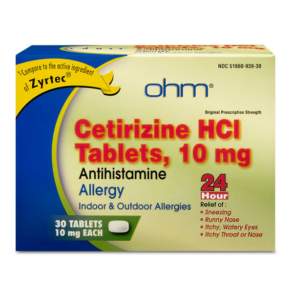 OHM Cetirizine Hci Antihistamine 10 mg 30 Tabs